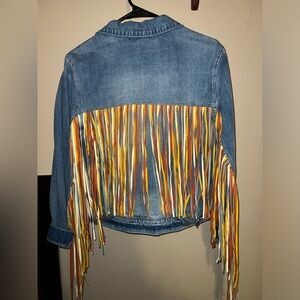 Jean jacket with fringe